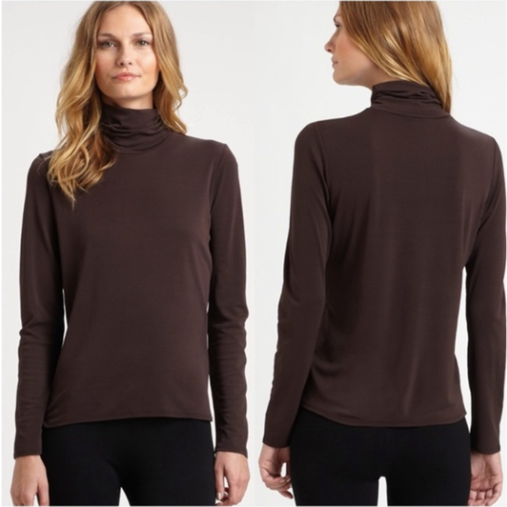 Eileen Fisher Silk Scrunch Neck Top